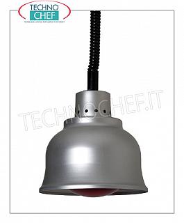 Lampada riscaldante sospesa ad infrarossi LAMPADA RISCALDANTE regolabile in altezza, portalampada in ALLUMINIO diam.225 mm., luce ROSSA, V.230/1, W.250, Peso 1,20 Kg.