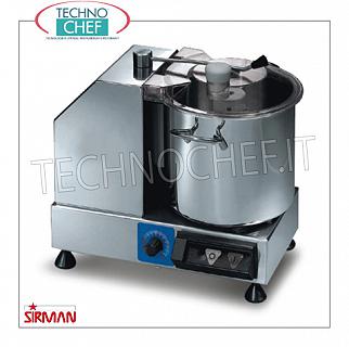 SIRMAN - Cutter da tavolo con vasca da 9,4 litri, professionale, mod. C9VV CUTTER da TAVOLO in ACCIAIO INOX, marca SIRMAN, capacità vasca 9,4 lt, velocità variabile 1.500/2.800 giri/min, V.230/1, Kw.0,7, Peso 25 Kg, dim.mm.455x355x380h
