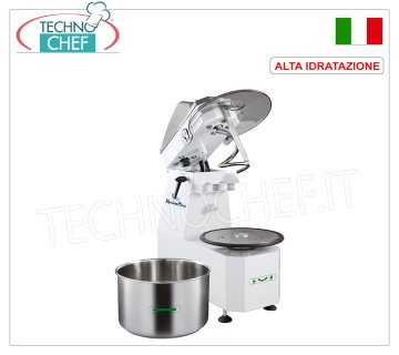 FIMAR - Impastatrice a Spirale ad ALTA IDRATAZIONE da 12 Kg, Testa Sollevabile e Vasca Estraibile, Comandi Digitali