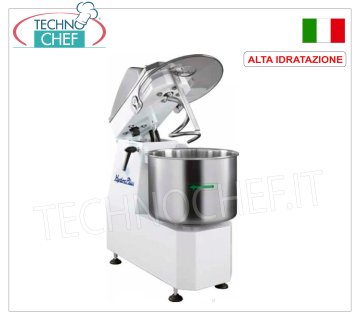 FIMAR - Impastatrice a Spirale ad ALTA IDRATAZIONE da 18 Kg, Testa Sollevabile e Vasca Fissa, Comandi Meccanici