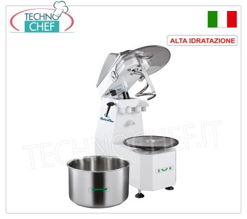 FIMAR - Impastatrice a Spirale ad ALTA IDRATAZIONE da 18 Kg, Testa Sollevabile e Vasca Estraibile, Comandi Digitali