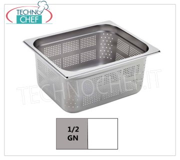 Bacinelle Forata GN 1/2 in acciaio inox Bacinella gastro-norm 1/2, forata, inox 18/10, dim.mm.325 x 265 x 20 h