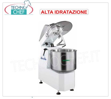 Impastatrice a Spirale per ALTA IDRATAZIONE con Testa Sollevabile e Vasca Fissa 