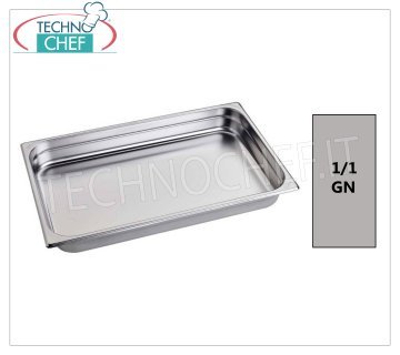 Bacinella Gastronorm 1/1 in acciaio inox, dim.mm 530 x 325 x 65 h