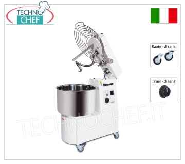 Impastatrice a Spirale da 25 Kg ( vasca da lt.32), con Testa Sollevabile e Vasca Fissa