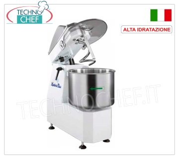 FIMAR - Impastatrice a Spirale ad ALTA IDRATAZIONE da 38 Kg, Testa Sollevabile e Vasca Fissa, Comandi Meccanici