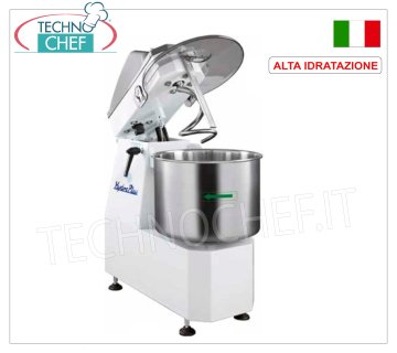 FIMAR - Impastatrice a Spirale ad ALTA IDRATAZIONE da 50 Kg, Testa Sollevabile e Vasca Fissa, Comandi Digitali