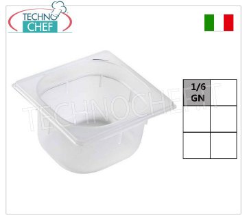 Bacinella Gastronorm GN 1/6 in Polipropilene, dim.mm.176x162