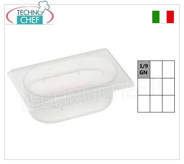 Bacinelle Gastronorm GN 1/9 in Polipropilene, dim.mm.176x108