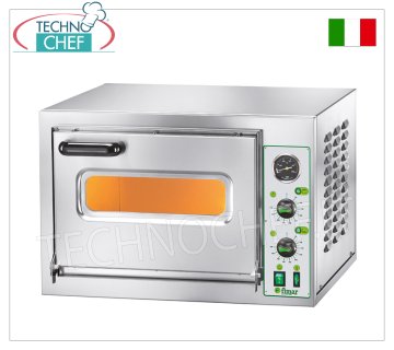 FIMAR - Forno pizza elettrico per 1 pizza, camera da cm 40,5x40,5 alta cm 22, comandi meccanici, mod. MICROVC22