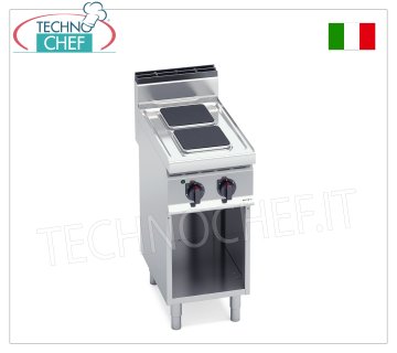 TECHNOCHEF - CUCINA ELETTRICA 2 PIASTRE su VANO a GIORNO, Kw.5,2, Mod.E7PQ2M CUCINA ELETTRICA 2 PIASTRE su VANO a GIORNO, BERTOS, Linea MACROS 700, Serie HIGH POWER, con 2 piastre QUADRE da mm 220x220, COMANDI INDIPENDENTI, 6 livelli di potenza, V.400/3+N, Kw.5,2, Peso 41 Kg, dim.mm.400x700x900h