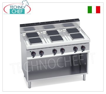 TECHNOCHEF - CUCINA ELETTRICA 6 PIASTRE su VANO a GIORNO, Kw.15,6, Mod.E7PQ6M
