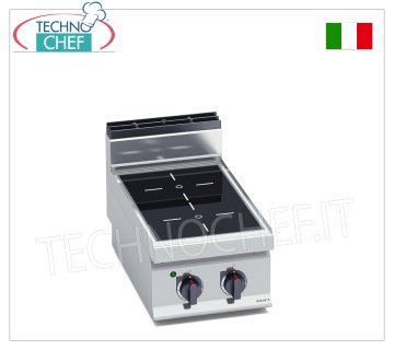 TECHNOCHEF - CUCINA ELETTRICA 2 ZONE ad INFRAROSSI TOP, Kw.6,4, Mod.E7P2B/VTR CUCINA ELETTRICA 2 ZONE ad INFRAROSSI TOP, BERTOS, Linea MACROS 700, Serie INFRARED, con 2 zone QUADRE da mm 230x230, COMANDI INDIPENDENTI, V.400/3+N, Kw.6,4, Peso 22 Kg, dim.mm.400x700x290h