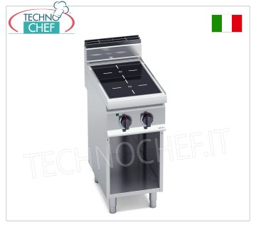 TECHNOCHEF - CUCINA ELETTRICA 2 ZONE ad INFRAROSSI su VANO a GIORNO, Kw.6,4, Mod.E7P2M/VTR CUCINA ELETTRICA 2 ZONE ad INFRAROSSI su VANO a GIORNO , BERTOS, Linea MACROS 700, Serie INFRARED, con 2 zone QUADRE da mm 230x230, COMANDI INDIPENDENTI, V.400/3+N, Kw.6,4, Peso 42 Kg, dim.mm.400x700x900h