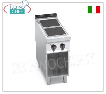 TECHNOCHEF - CUCINA ELETTRICA 2 PIASTRE su VANO a GIORNO,  mod. E9PQ2M CUCINA ELETTRICA 2 PIASTRE su VANO a GIORNO, BERTOS  Linea MAXIMA 900, Serie HIGH POWER, con 2 piastre QUADRE da mm 300x300, COMANDI INDIPENDENTI, 6 livelli di potenza, V.400/3+N, Kw 7,00, Peso 56 Kg, dim.mm.400x900x900h