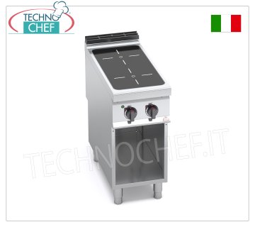 TECHNOCHEF - CUCINA ELETTRICA 2 ZONE ad INFRAROSSI su VANO a GIORNO, mod. E9P2MP/VTR CUCINA ELETTRICA 2 ZONE ad INFRAROSSI su VANO a GIORNO, BERTOS  Linea MAXIMA 900, Serie INFRARED, con 2 ZONE QUADRE da mm 270x270, COMANDI INDIPENDENTI, V.400/3+N, Kw. 8,00, Peso 40 Kg, dim.mm.400x900x900h