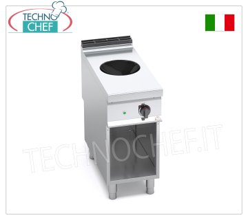 TECHNOCHEF - CUCINA ELETTRICA 1 PIASTRA WOK ad INDUZIONE su VANO,  mod. E9WOK/IND CUCINA ELETTRICA con 1 PIASTRA WOK ad INDUZIONE su VANO a GIORNO, BERTOS  Linea MAXIMA 900, Serie POWER INDUCTION, con ZONA COTTURA Ø 300 mm, 9 livelli di potenza, V.400/3+N, Kw.5,00, Peso 45 Kg, dim.mm.400x900x900h