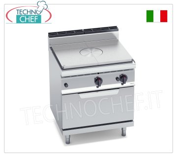 TECHNOCHEF - CUCINA TUTTAPIASTRA a GAS su FORNO a GAS GN 2/1, Kw.17,8, Mod.G7TP+FG