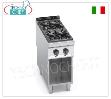 TECHNOCHEF - CUCINA a GAS 2 FUOCHI su VANO a GIORNO, mod. G9F2M CUCINA a GAS 2 FUOCHI su VANO a GIORNO, BERTOS  Linea MAXIMA 900, Serie HIGH POWER, potenza termica Kw.19,00, Peso 59 Kg, dim.mm.400x900x900h