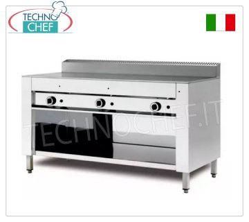 Cuocipiadina a Gas con PIASTRA in ACCIAIO, versione su Vano a Giorno Cuocipiadina a gas, versione con vano a giorno, piastra in acciaio da 600x600 per 4 piadine, potenza termica kw 6,7, dim. esterne mm 650x730x960h