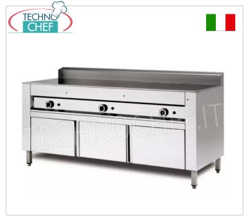 Cuocipiadina a GAS con PIASTRA di COTTURA in ACCIAIO, versione su Base Armadiata