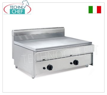 Cuocipiada a GAS da BANCO, piastra da mm.800x590, 2 zone cottura, potenza termica Kw.14,00, dim.mm.800x700x500h