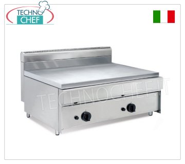 Technochef - Cuocipiada a GAS da BANCO, con 2 ZONE COTTURA con COMANDI INDIPENDENTI CUOCIPIADA a GAS PROFESSIONALE da BANCO, con piastra da mm.800x590, 2 ZONE COTTURA con COMANDI INDIPENDENTI, potenza termica Kw.14,00, Peso 76 Kg, dim.mm.800x700x500h