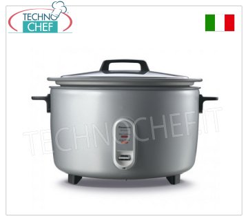 CUOCIRISO INOX per circa 40 PORZIONI, capacità lt.7,2 Cuociriso in acciaio inox per circa 40 porzioni, capacità litri 7,2, V.230/1, Kw 2,5, peso 11,3 Kg, dim.mm.558x466x366h