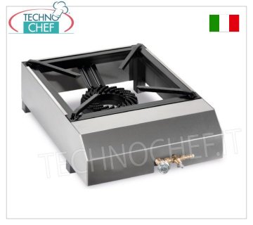 TECHNOCHEF - Fornello gas professionale da tavolo, 1 fuoco da Kw 7,5 FORNELLO a GAS PROFESSIONALE da TAVOLO, con 1 bruciatore in ghisa da Kw.7,5, Peso 9,5 Kg, dim.mm.400x570x170h