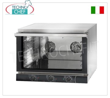 TECNODOM-Forno Convezione  Elettrico con GRILL, 3 Teglie Pasticceria cm 60x40, Porta a RIBALTA, mod. NERONE EKO 600 - GRILL FORNO CONVENZIONE elettrico VENTILATO con GRILL, per PASTICCERIA, capacità 3 TEGLIE da mm 600x400 (escluse), COMANDI MANUALI, versione con PORTA a RIBALTA, V.230/1, Kw.3,15+1,7, Peso 35 Kg, dim.mm.775x700x560h