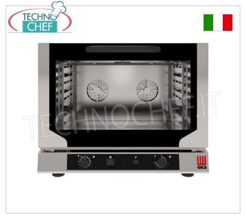 TECNOEKA - Forno convezione elettrico ventilato con grill ed umidificatore per 4 teglie da mm 600x400, mod.EKF464.3NGRILL FORNO CONVEZIONE ELETTRICO VENTILATO con GRILL ed UMIDIFICATORE per PASTICCERIA e PANETTERIA, camera di cottura per 4 TEGLIE da mm 600x400, COMANDI ELETTROMECCANICI, V.400/3+N, Kw.5,2, Peso 52 Kg, dim.mm.784x754x634h