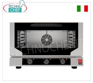 TECNOEKA - FORNO CONVEZIONE ELETTRICO VENTILATO con VAPORE DIRETTO, 3 teglie Pasticceria da mm 600x400, mod. EKF364NUD FORNO CONVEZIONE ELETTRICO VENTILATO con VAPORE DIRETTO, Professionale per PASTICCERIA e PANETTERIA, con camera di cottura per 3 TEGLIE da mm 600x400, COMANDI ELETTROMECCANICI, V.230/1, Kw.3,7, Peso 44 Kg, dim.mm.784x754x504h