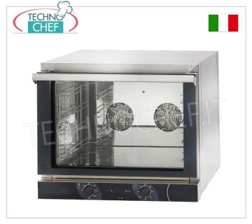 TECNODOM-FORNO CONVEZIONE  Elettrico per 4 Teglie GN 1/1 cm 32,5x53),   mod. NERONE 4T GN1/1 FORNO CONVENZIONE elettrico ventilato, per GASTRONOMIA, capacità 4 TEGLIE GN 1/1, mm 530x325 (escluse), versione con COMANDI MANUALI, V.230/1, Kw.3,15, Peso 35 Kg, dim.mm.686x660x580h