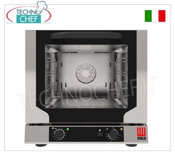 TECNOEKA - FORNO CONVEZIONE ELETTRICO VENTILATO con UMIDIFICATORE, 4 Teglie mm 429x345, Professionale, mod. EKF423NU