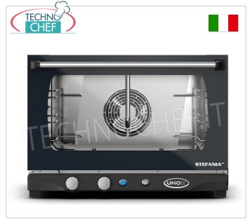 UNOX - Forno Convezione Elettrico con Umidificatore, mod. XFT113 STEFANIA, 3 Teglie da cm 46x33 FORNO CONVENZIONE elettrico con Umidificatore UNOX-Linea MISS, per GASTRONOMIA e PASTICCERIA, capacità 3 TEGLIE da mm. 460x330, versione con COMANDI MANUALI ed UMIDIFICATORE, V. 230/1, Kw. 3,00, Peso 25 Kg, dim.mm. 600X655x429h