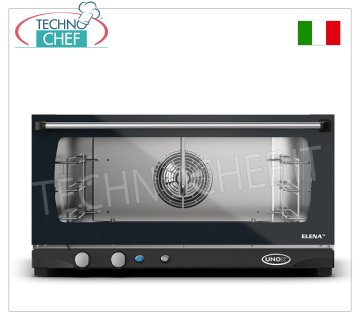 UNOX - Forno Convezione Elettrico con Umidificatore, mod. XFT183 ELENA, 3 Teglie da cm 60x40 FORNO CONVENZIONE elettrico UNOX-Linea MISS, per GASTRONOMIA e PASTICCERIA, capacità 3 TEGLIE da mm.600x400, versione con COMANDI MANUALI ed UMIDIFICATORE, V.230/1, Kw.3,2, Peso 40 Kg, dim.mm. 800x774x429h