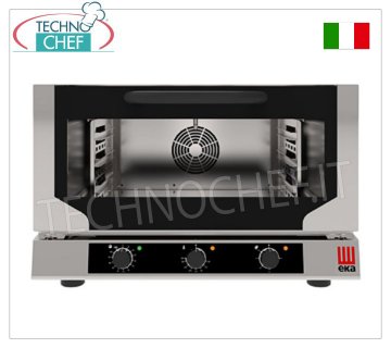 TECNOEKA - FORNO CONVEZIONE ELETTRICO VENTILATO con VAPORE DIRETTO, 3 teglie GN 1/1 (mm 530x325), Professionale - EKF311NUD FORNO CONVEZIONE ELETTRICO VENTILATO con VAPORE DIRETTO, con camera di cottura per 3 TEGLIE GASTRO-NORM 1/1 (mm 530x325), COMANDI ELETTROMECCANICI, V.230/1, Kw.3,7, Peso 44 Kg, dim.mm.784x754x504h