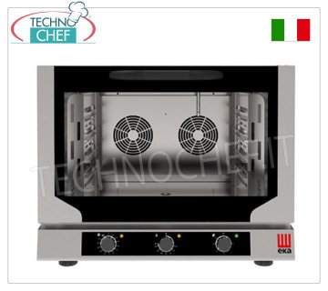 TECNOEKA - FORNO CONVEZIONE-VAPORE Elettrico, 4 teglie GN 1/1- dim. mm 784x754x634h