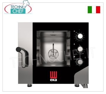 Tecnoeka - FORNO Convezione-Vapore Elettrico  per 5 TEGLIE GN 1/1, Comandi Meccanici, mod. MK511S FORNO  CONVENZIONE VAPORE Elettrico ventilato TECNOEKA , Professionale con camera di cottura per 5 TEGLIE GASTRO-NORM 1/1, PANNELLO ELETTROMECCANICO, V.380/400 3N, Kw. 7,8, Peso 78,4 Kg, dim.mm. 730x855x700h