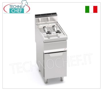 TECHNOCHEF - FRIGGITRICE a GAS su MOBILE, 2 vasche da lt.7+7, Mod.GL7+7M FRIGGITRICE a GAS su MOBILE, BERTOS, Linea MACROS 700, Serie TURBO, 2 vasche indipendenti da lt.7+7, potenza termica Kw.9,2, Peso 45 Kg, dim.mm.400x700x900h