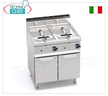 BERTOS - FRIGGITRICE a GAS su MOBILE, 2 vasche da 10+10 lt, Mod.GL10+10M