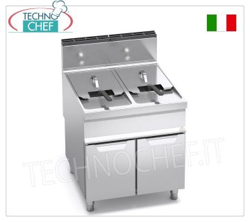 TECHNOCHEF - FRIGGITRICE a GAS su MOBILE, 2 VASCHE INDIPENDENTI da lt.20+20, Mod.9GL20+20M FRIGGITRICE a GAS su MOBILE, BERTOS, Linea MAXIMA 900, Serie TURBO, 2 VASCHE INDIPENDENTI da lt.20+20, potenza termica Kw.35,00, Peso 95 Kg, dim.mm.800x900x900h