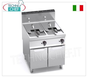 TECHNOCHEF - FRIGGITRICE a GAS su MOBILE, 2 VASCHE da lt.18+18, Comandi Analogici, Mod.9GL18+18MI FRIGGITRICE a GAS su MOBILE, BERTO'S, Linea MAXIMA 900, Serie INDIRECT GAS FRY, 2 VASCHE INDIPENDENTI da lt.18+18, Comandi Analogici, Riscaldamento Indiretto, potenza termica Kw.28,00, Peso 95 Kg, dim.mm.800x900x900h