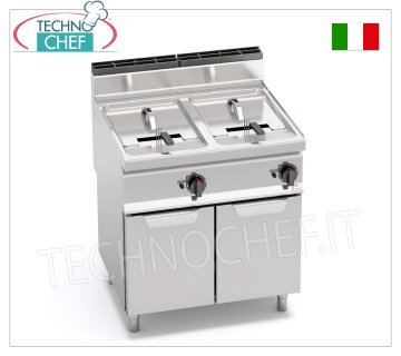 BERTOS - FRIGGITRICE a GAS su MOBILE, 2 vasche da lt.18+18, Mod.GL18+18MI