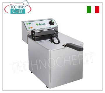 FIMAR - Technochef, Friggitrice Elettrica da banco, 1 vasca da lt.8, Mod.FR8N FRIGGITRICE ELETTRICA da BANCO, 1 vasca da litri 8 estraibile, V.230/1, kw 3,00, dimensioni  mm. 270x490x365h