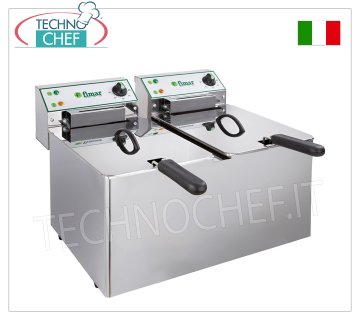 FIMAR - Technochef, Friggitrice Elettrica da banco, 2 vasche indipendenti da lt.8+8, Mod.FR88N