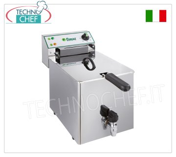 Fimar - FRIGGITRICE ELETTRICA con RUBINETTO da lt.10, Mod.FR10RN FRIGGITRICE ELETTRICA da BANCO da 10 litri, dotata di rubinetto di sicurezza, produzione oraria: 11 kg/h, V.400/3+N, Kw.6,00, Peso 10 Kg, dim.mm.265x519x359h