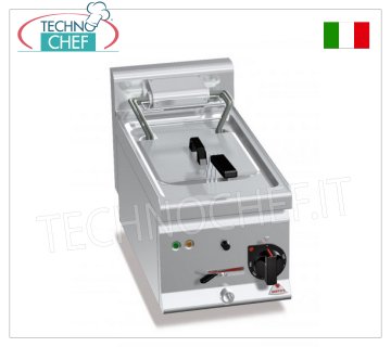 Technochef - FRIGGITRICE ELETTRICA da BANCO, 1 VASCA da lt.10, Mod.E6F10-3BS FRIGGITRICE ELETTRICA da BANCO, BERTOS, Linea PLUS 600, Serie FAST FRY - HIGH POWER, 1 VASCA da lt.10, V.400/3+N, Kw.9,00, Peso 16 Kg, dim.mm.300x600x290h