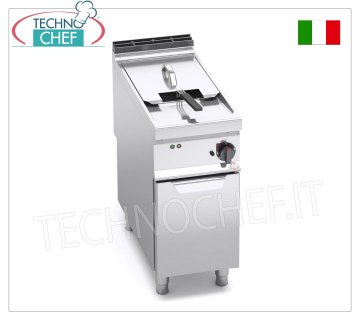 TECHNOCHEF - FRIGGITRICE ELETTRICA su MOBILE, 1 VASCA da lt.18, Comandi Analogici, Mod.E9F18-4M FRIGGITRICE ELETTRICA su MOBILE, BERTO'S, Linea MAXIMA 900, Serie TURBO, 1 VASCA da lt.18, Comandi Analogici, V.400/3+N, Kw.18,00, Peso 55 Kg, dim.mm.400x900x900h