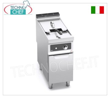 TECHNOCHEF - FRIGGITRICE ELETTRICA su MOBILE, 1 VASCA da lt.18, Mod.E9F18-4M-BF FRIGGITRICE ELETTRICA su MOBILE, BERTOS, Linea MAXIMA 900, Serie TURBO, 1 VASCA da lt.18, Comandi Elettronici Bflex, V.400/3+N, Kw.18,00, Peso 55 Kg, dim.mm.400x900x900h